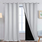 Yakamok Light Grey 100% Blackout Curtains 108 Inches Long 52" Wide 2 Panel | by Yakamok