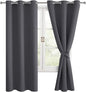 Blackout Curtains for Bedroom, Dark Grey, 38 x 63 Inch, 2 Panels | Thermal by Hiasan