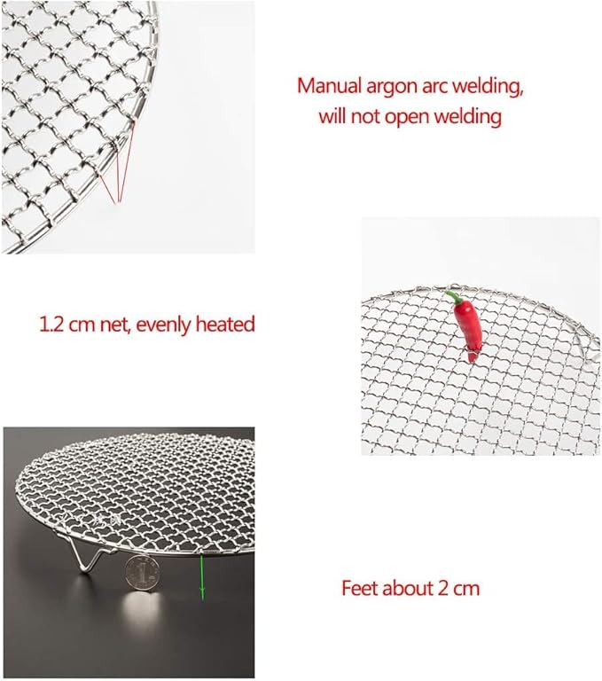 Versatile Round 304 Stainless Steel Cooling Rack Baking,Heat Resistant Rust Proof Sturdy Durable Dia 13.8"