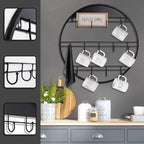 AJART Coffee Bar Decor Mug Holder: 22" Round Square Coffee Cup Rack for Home Kitchen Office Dining Room Cafe Bar