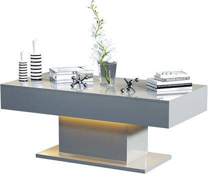 HedoAjim Led Coffee Table for Living Room, Living Room Table Rectangular Center by HedoAjim