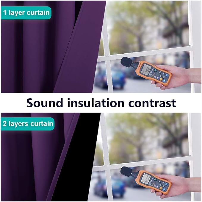 NICETOWN 100% Blackout Blinds, Royal Purple, Laundry Room Decor Window - Image 4