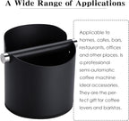 Italian Espresso Knock Box, Stainless Steel, with Detachable Tapping Rod and Anti Slip Rubber Base (Black, 800ml)