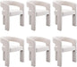BESTANO Set of 6 Modern Linen Fabric Upholstered Dining Chairs by BESTANO