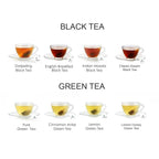 Octavius Assorted Tea Gift Set | 6 Assorted Black & Green Teas | 30 Teabags | Wooden Tea Sampler Pack w/Taj Print Design | Pack of 1