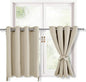 Blackout Curtains for Bedroom, Light Beige, 52 x 30 Inch, 2 Panels | Thermal by Hiasan