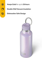 RTIC 16oz Journey Bottle Metal Stainless Steel Vacuum Insulated, BPA Free, Reusable, for Water, Hot and Cold Drinks, Travel, Sports, Camping, Lavender Glitter
