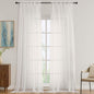 Ivory Sheer Curtains 120 Inches Long 2 Panels Set, 59 Inch Extra Wide Soft Airy by OVZME