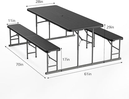 VINGLI Folding Picnic Table and Bench Set - Image 6
