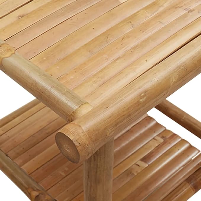 Natural Bamboo Fiber Coffee Table Square Modern Eco-Friendly Furniture - Image 8