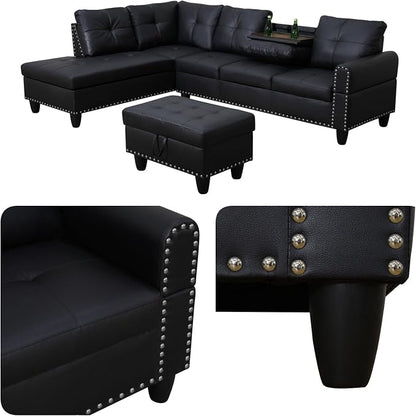 97.5" L Shaped Couch Set, Modular Sectional Couches - Image 4