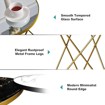 HLR Modern Round Side Table, End Table - Image 3