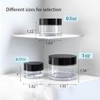 Travel Size Containers for Toiletries, 3 Size 0.17/0.5/1 OZ Small Cosmetic Jars for Makeup Face Creams Moisturizer Lotion, with 2 Pieces Mini Spatulas for Gift (6 Pieces)