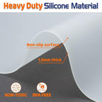 Warome Silicone Mat,78.7”x 23.6” Heat Resistant Mats for Countertop,Extra Large Countertop Protector Mat, Cuttable Kitchen Counter Mat, Silicone Mats for Kitchen Counter/Crafts- White Translucent