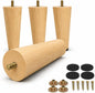 Yaliuliu 6 Inches Round Solid Wood Furniture Legs Set of 4, Natural Wooden by Yaliuliu