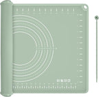 Silicone Baking Mat 24" x 16", Extra Thick Dough Rolling Mat with Measurements and Edge Heightening, Non-stick Food Grade Silicone Pastry Mat for for Pastry, Bread, Cookies, Pizza, Fondant, Pasta