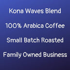 River Moon Coffee, Kona Coffee Whole Bean, Medium Roast, 16 Ounce, Kona Waves Hawaiian Blend, Sustainably Farmed, 100% Arabica