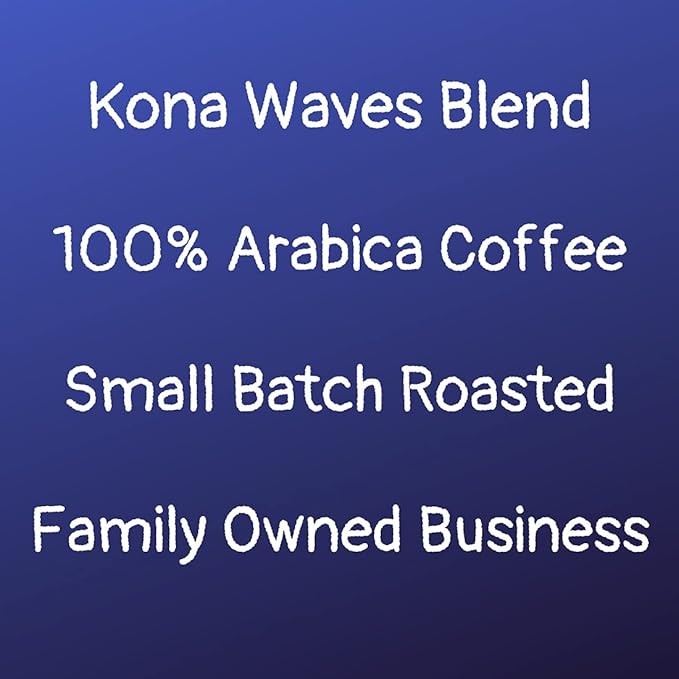 River Moon Coffee, Kona Coffee Whole Bean, Medium Roast, 2 lbs, Kona Waves Hawaiian Blend, Sustainably Farmed, 100% Arabica