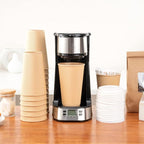 Restaurantware 16 Ounce Ripple Wall Disposable Coffee Cups, 500 Insulated Kraft Paper Tumblerss with Rolled Rim Design, Lids Sold Separately for Hot Drinks like Tea, Hot Chocolate and More