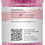BAKELL Cranberry Edible Glitter, 45 Grams | TINKER DUST Edible Glitter | KOSHER Certified | 100% Edible Glitter | Cakes, Cupcakes, Cake Pops, Drinks, Dessert Vegan Glitter & Dusts (45g Shaker, Cranberry)