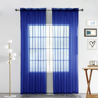 SpaceDresser Sheer Voile Window Treatment Rod Pocket Curtain Panels by SpaceDresser