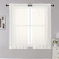 Sheer Curtains Ivory, Short Panels Rod Pocket 2 Panels, Cafe Curtains Small by OWENIE