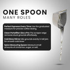 Rattleware Stainless Steel Spoon Twist - Espresso Spoon with Graduated Measure and Scraper Front - Perfect for Precision Coffee Making