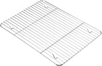 TeamFar Baking Sheet with Rack Set, Stainless Steel Baking Pan Tray Cookie Sheet with Cooling Rack, Non Toxic & Healthy, Easy Clean & Dishwasher Safe