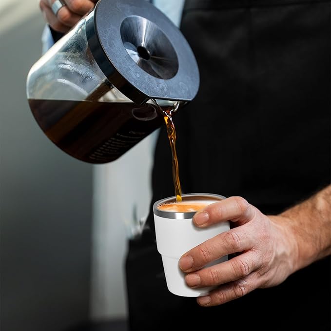 4oz Espresso Cups, Insulated Espresso Cups Set of 2, Expresso Shots Cup, Stainless Steel Shot Glasses for Coffee, Portable Espresso Travel Mug for Camping
