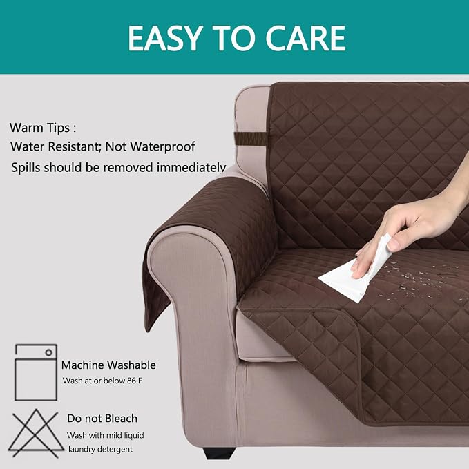 U-NICE HOME Reversible Recliner Chair Covers, Chocolate | 23''Armchair Cover - Image 5