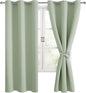 Blackout Curtains for Bedroom, 42 x 63 Inches Length, Seafoam Green | Thermal by Hiasan