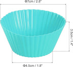 uxcell 18Pcs Silicone Cupcake Liners, Non-Stick Baking Cups, for Cooking Eggs, Baking Muffins and Make a Cake(Mint Green)