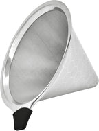 Pour Over Coffee Filters Compatible with Hario V60 02 03 & Chemex - Reusable Stainless Steel Permanent Filter Cone Dripper Coffee Maker and Bar Accessories