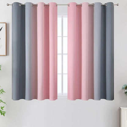 Pink and Grey Ombre Blackout Curtains - Image 2