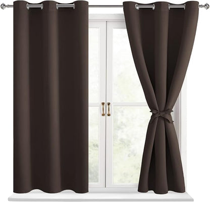 Short Blackout Curtains for Bedroom, 38 x 45 Inch, 2 Panels | Thermal Insulated by Hiasan