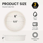 Vinino 6 Inch Silicone Round Cake Pan with Metal Reinforced Frame Set of 3, Nonstick Silicone Springform Pan for Baking Suitable for Making Layers, Cheese & Chocolate Cakes