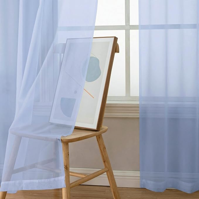 Sheer Curtains 96 inches Long 2 Panels Set - Image 5