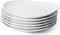 Sweese Porcelain 11 Inch Dinner Plates Set of 6 - White Dinner Plates - Dishwasher, Microwave, Oven Safe, Scratch Resistant