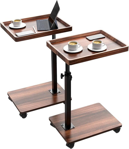 C Table End Table Adjustable Height, 360°Swivel TV Tray Table by Unknown