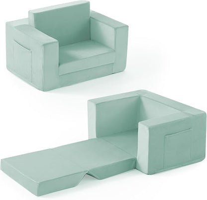 Kids Couch, 2-in-1 Toddler Chair Comfy 1-3 Years, Convertible Kids Chair by Enjoyabetterchildhood