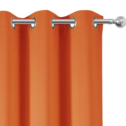 Blackout Curtains 52 x 120 Inch Long Orange Curtains Set of 2 Panels Room - Image 6
