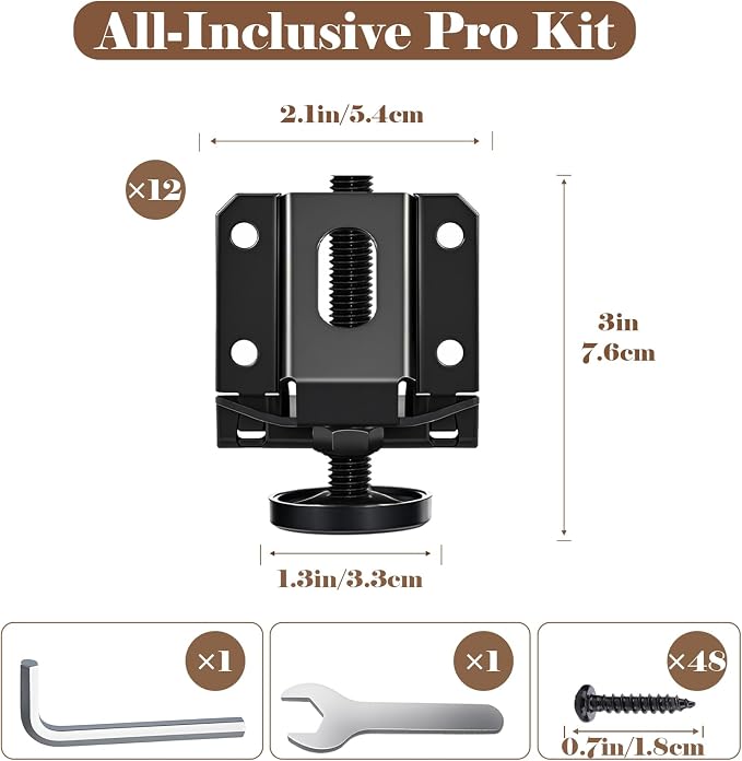 Heavy Duty Leveling Feet, 12 Pack Adjustable Furniture Levelers - Image 7