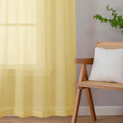 Sheer Curtains 84 Inches Long 2 Panels Set - Image 9