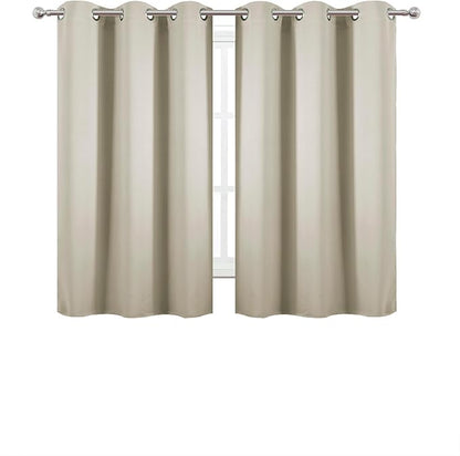 Light Beige Blackout Curtains 42 x 54 Inch Length Set of 2 Panels Grommet - Image 2