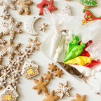 Large Christmas Cookie Cutters,4" Holiday Sturdy Molds thickened Stainless Steel with Recipe Instruction,Snowman, Christmas tree, elk, snowflake.