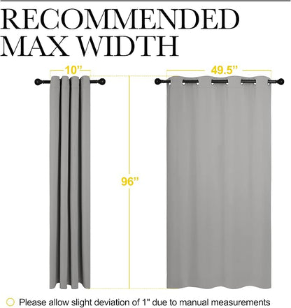 NICETOWN Silver Grey Room Darkening Curtain Panels 96" Long - Image 7