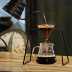 Pour Over Coffee Maker, Metal Coffee Dripper Stand Pour Over Coffee Stand Coffee Filter Paper Holder Set, Filter Cup Holder for Home Office Coffee Enthusiasts And Beginner (Black)