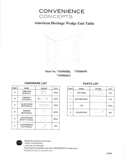 Convenience Concepts American Heritage Wedge End Table 24" - Image 5