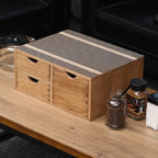 Capsules Coffee Storage Drawer for Pod K-cup Holder - Counter Organizer for Kitchen Utensil Storage - Wood Desktop Coffee Brewer Accessories Stand CF2D3C-LT