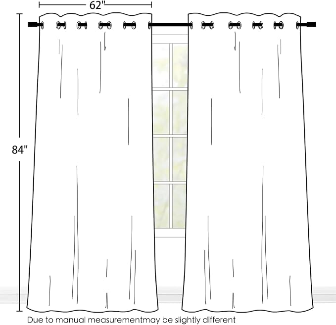 SimpleHome White 100% Blackout Curtains Room Darkening Living Room 84 Inch | - Image 2